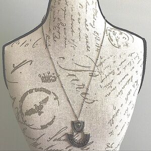 NWT Lucky Brand Pave Arch Pendant Necklace Bohemian RARE